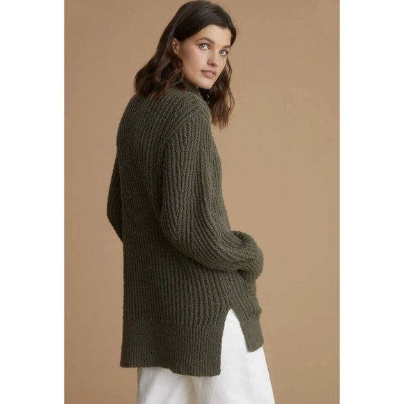 NWT $170 Anthropologie Pilcro Longline Zip Cardigan Sweater in Green Sz XS Z185 - Picture 4 of 5